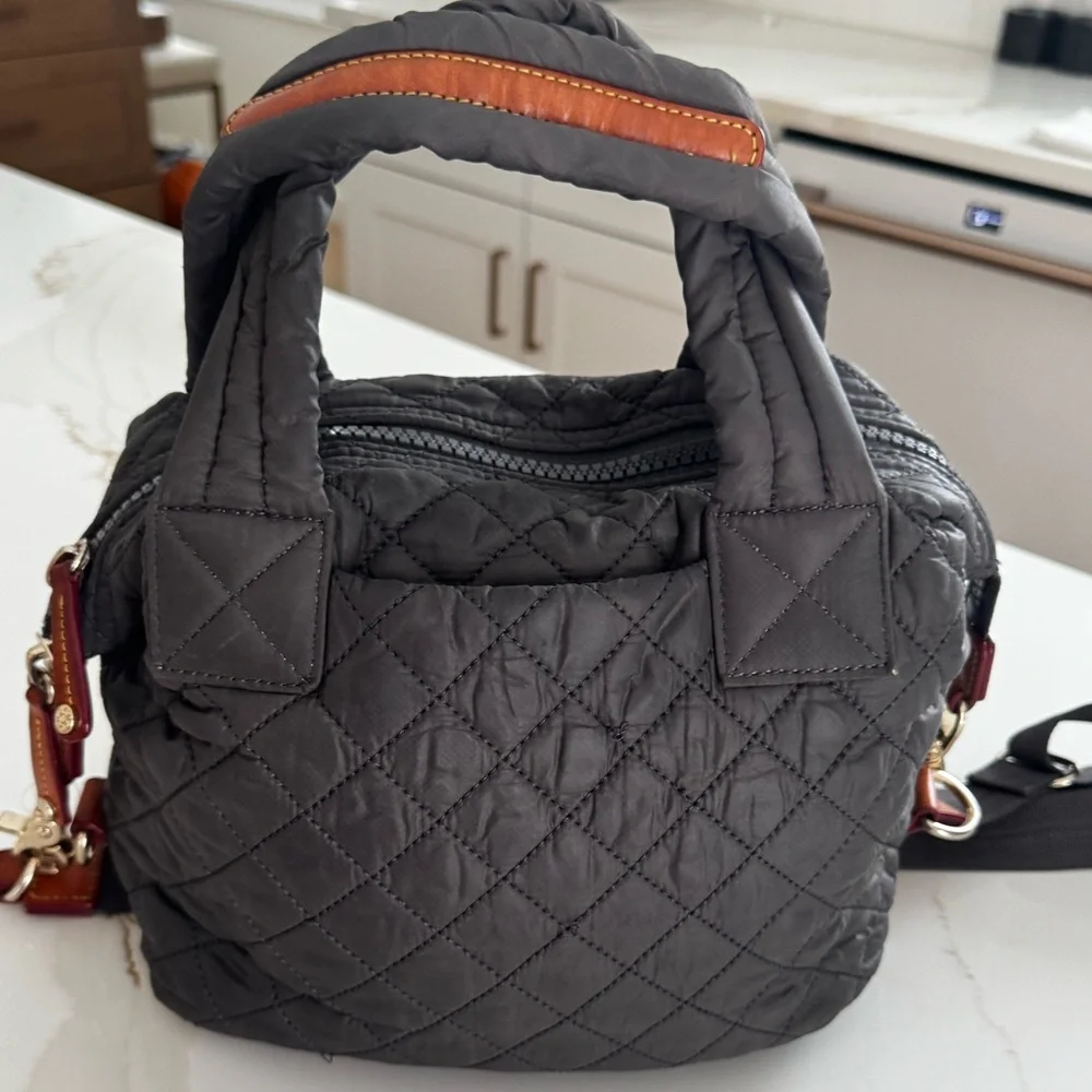 MZ Wallace Women's Quilted Gray Sutton Deluxe Crossbody Bag - Picture 8 of 15